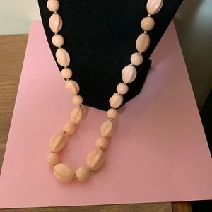 Beautiful pale pink beads necklace jewelry 29”*